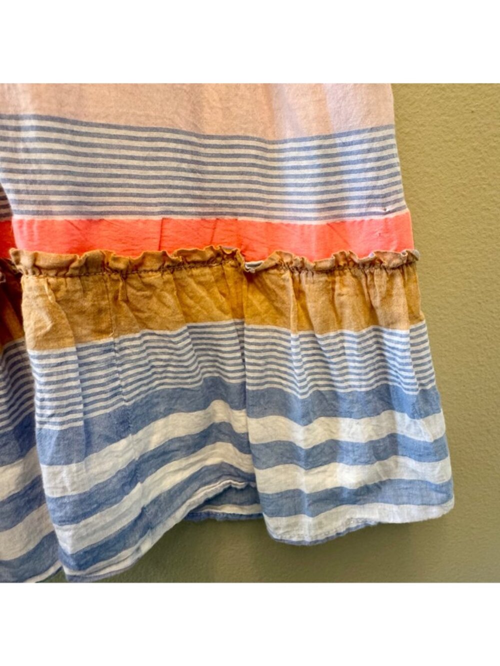 MINI BODEN Striped Midi Sundress Girls 6-7 Strappy Pink Blue Cotton Summer Dress - Picture 5 of 8